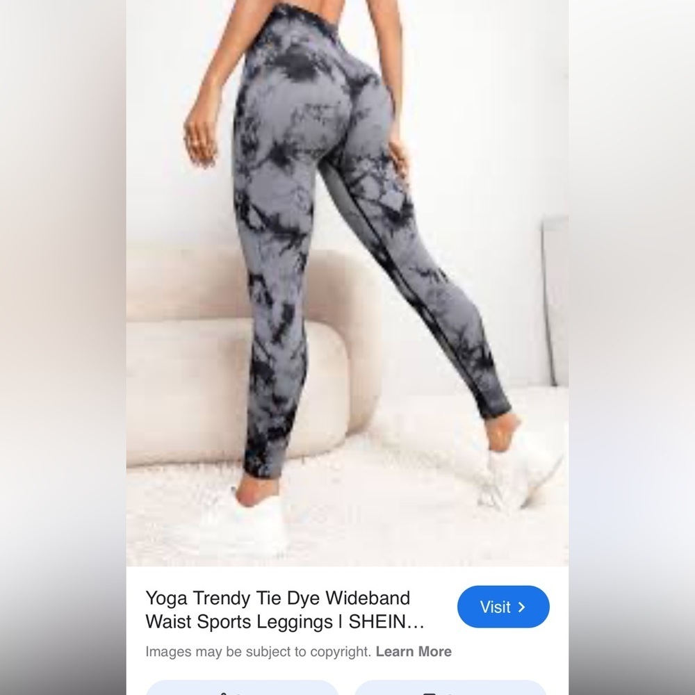 SHEIN Tie Dye Leggings | Black & Grey | Butt-Lifting‎ | Size Small